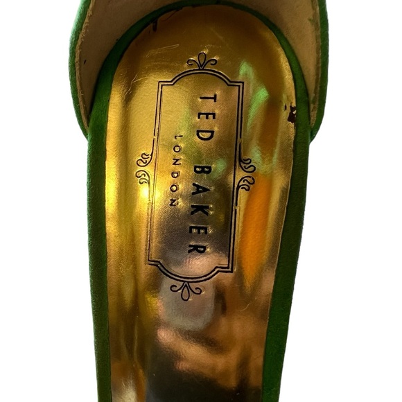 Ted Baker, London Green & Gold Julienne heels in size 39. Suede with ankle strap - Picture 6 of 7